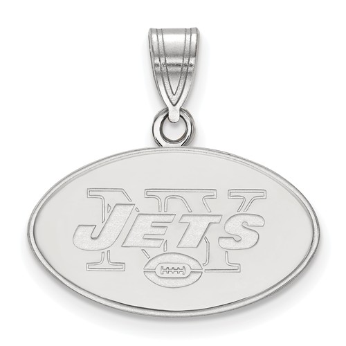 Sterling Silver 1/2in New York Jets Pendant