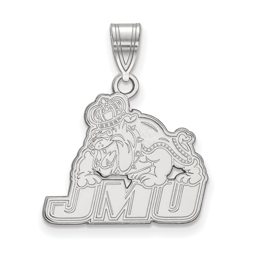 10k White Gold 5/8in James Madison University Bulldog Pendant
