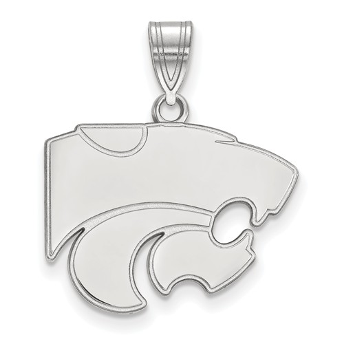 Kansas State University Wildcat Pendant 5/8in Sterling Silver