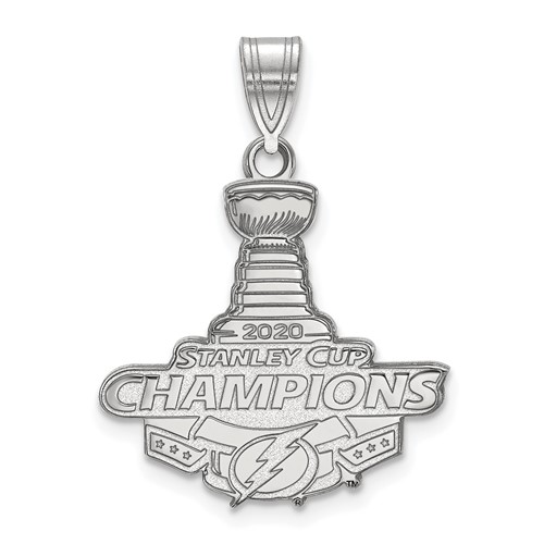 Sterling Silver Tampa Bay Lightning 2020 Stanley Cup Pendant 3/4in
