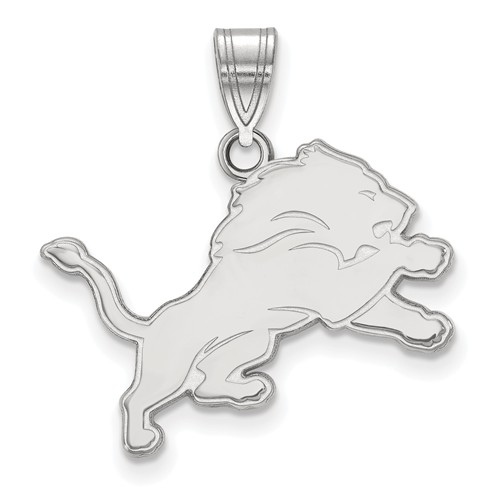 Sterling Silver 3/4in Detroit Lions Pendant