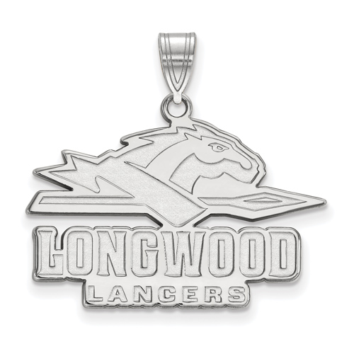 10k White Gold 3/4in Longwood Lancers Pendant