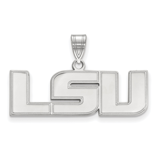 14kt White Gold 1/2in Louisiana State University LSU Pendant