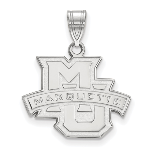 Marquette University Logo Pendant 5/8in 14k White Gold