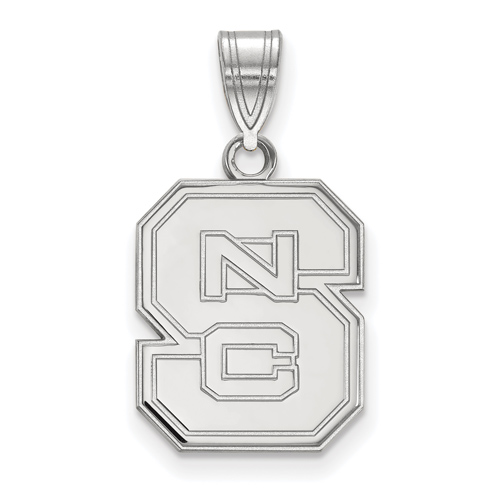 Sterling Silver 5/8in North Carolina State University Block S Pendant