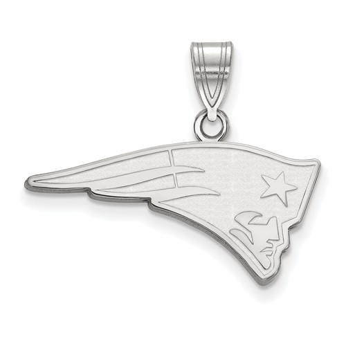 10k White Gold 1in New England Patriots Pendant