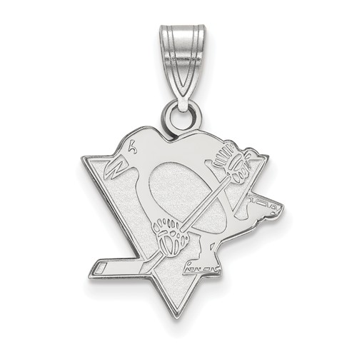 Sterling Silver 5/8in Pittsburgh Penguins Pendant