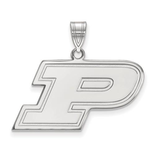 10k White Gold Purdue University Medium P Pendant