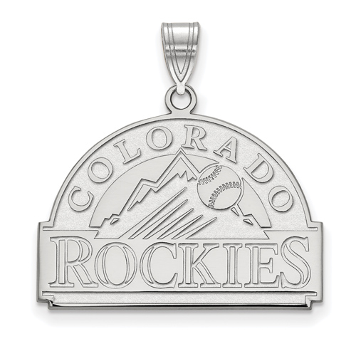 10k White Gold 3/4in Colorado Rockies Logo Pendant