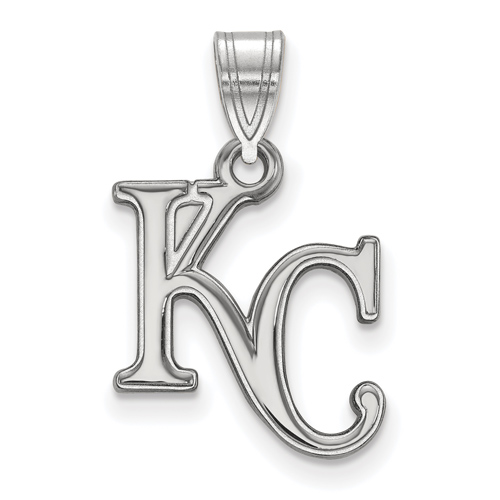 Sterling Silver 5/8in Kansas City Royals KC Logo Pendant