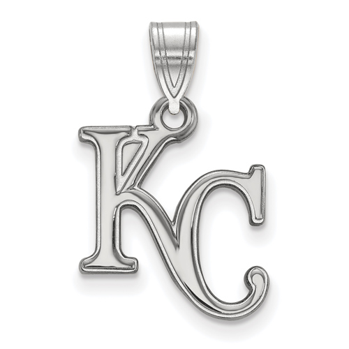 10kt White Gold 5/8in Kansas City Royals KC Logo Pendant