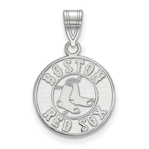 10kt White Gold 5/8in Boston Red Sox Laser-cut Pendant