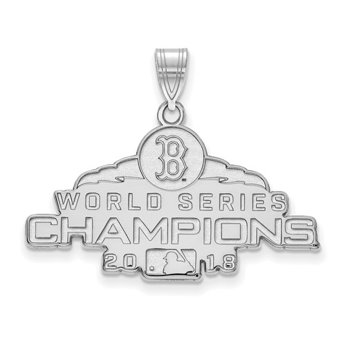 Sterling Silver 3/4in Boston Red Sox World Series 2018 Pendant