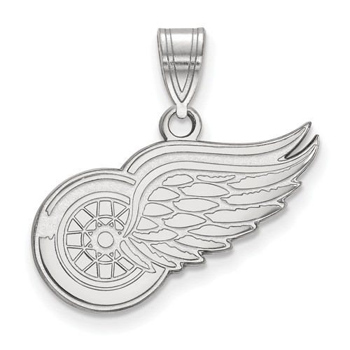 14k White Gold 5/8in Detroit Red Wings Logo Pendant