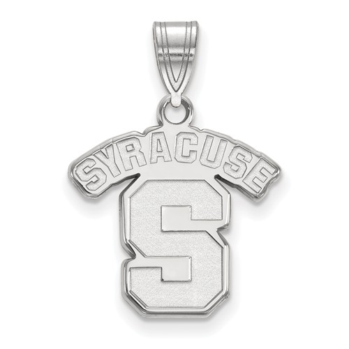 Syracuse University Logo Pendant 5/8in 14k White Gold