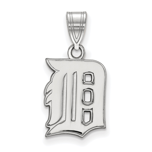 Sterling Silver 5/8in Detroit Tigers D Laser-cut Pendant