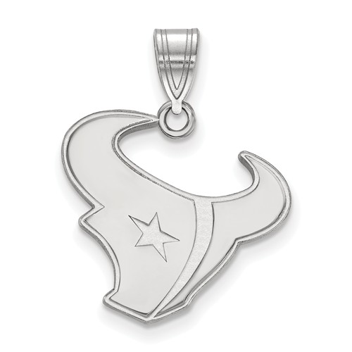 Sterling Silver 3/4in Houston Texans Pendant