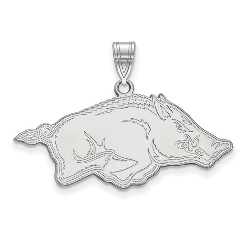 Sterling Silver 5/8in University of Arkansas Razorback Pendant