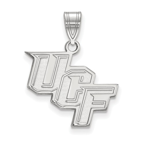 University of Central Florida Logo Pendant 5/8in 14k White Gold