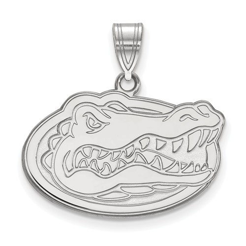 10kt White Gold 5/8in University of Florida Gator Head Pendant