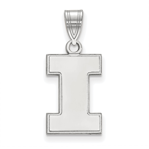 Sterling Silver 5/8in University of Illinois Block I Pendant