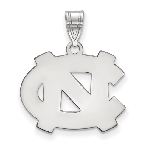 10kt White Gold 5/8in University of North Carolina NC Pendant