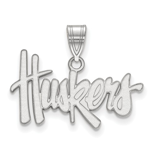 10kt White Gold 5/8in University of Nebraska Huskers Pendant