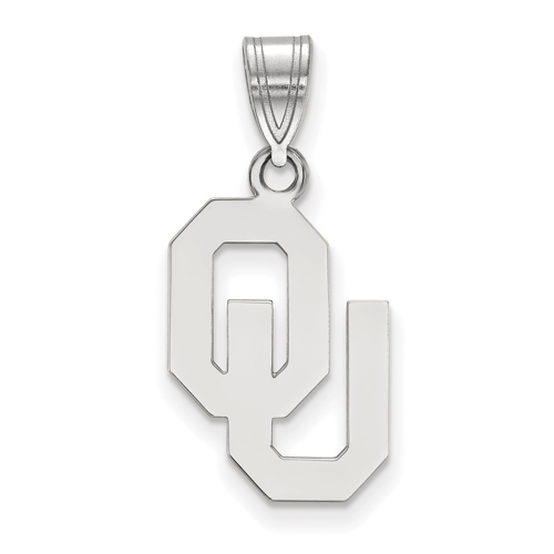 Sterling Silver 5/8in University of Oklahoma OU Pendant