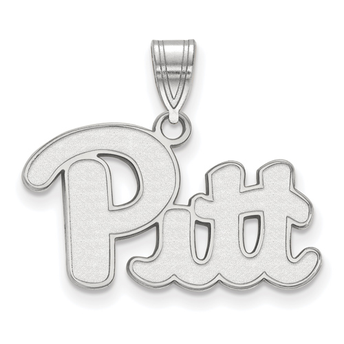 14k White Gold 5/8in University of Pittsburgh Pitt Pendant