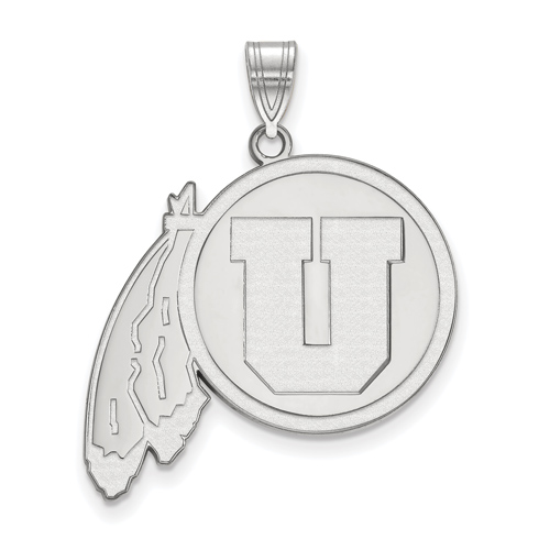 University of Utah Pendant 1in 10k White Gold