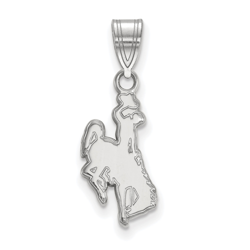 Sterling Silver 5/8in University of Wyoming Cowboy Pendant