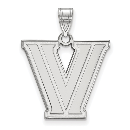 Villanova University V Pendant 3/4in 10k White Gold