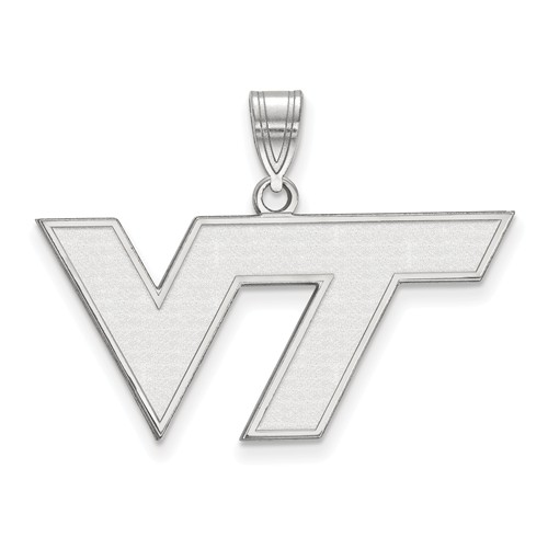 14k White Gold Virginia Tech VT Pendant 5/8in