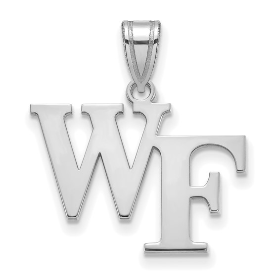 Wake Forest University WF Pendant 5/8in 14k White Gold