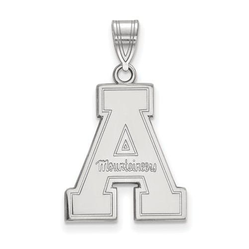 Appalachian State University Logo Pendant 3/4in 14k White Gold