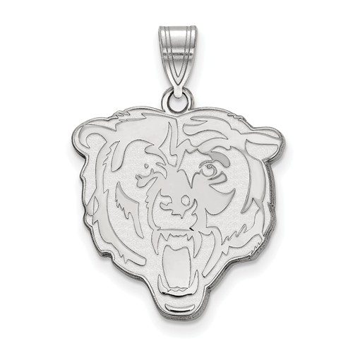 Sterling Silver 7/8in Chicago Bears Pendant
