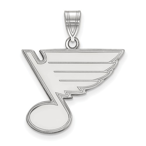Sterling Silver 3/4in St. Louis Blues Pendant