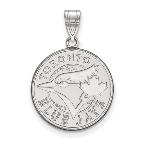 Sterling Silver 3/4in Round Toronto Blue Jays Pendant