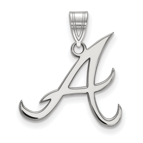 Sterling Silver 3/4in Atlanta Braves A Pendant