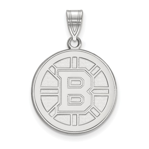 Sterling Silver 3/4in Boston Bruins Round Pendant
