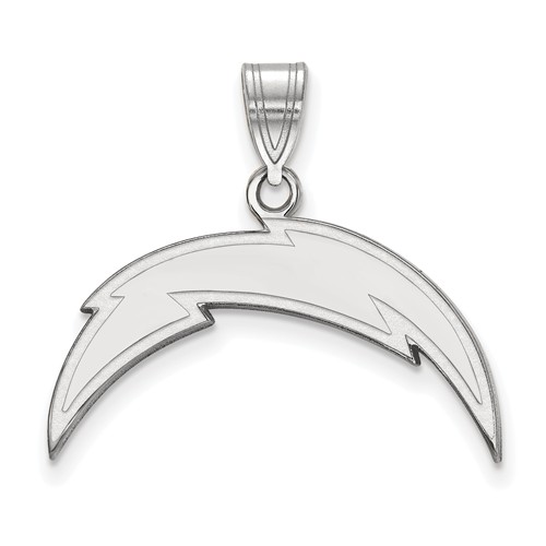 14k White Gold 5/8in Los Angeles Chargers Pendant