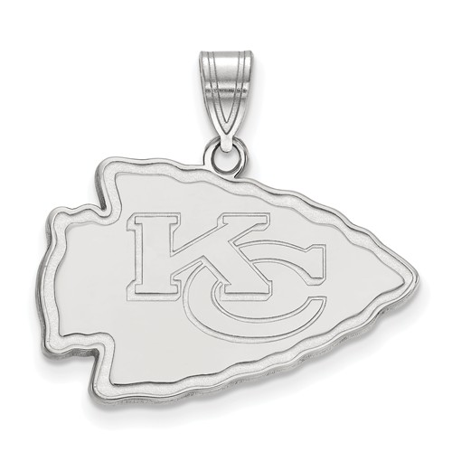 Sterling Silver 3/4in Kansas City Chiefs Pendant
