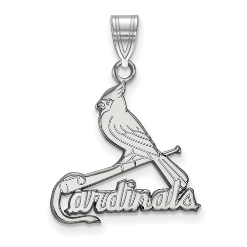 10kt White Gold 3/4in St. Louis Cardinals Logo Pendant