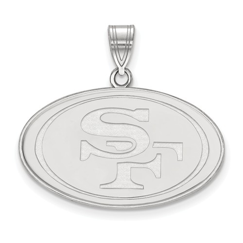 14k White Gold 3/4in San Francisco 49ers Pendant 4W004FOR