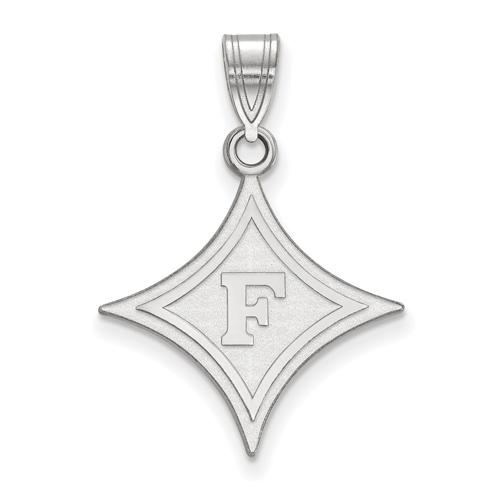 Sterling Silver 3/4in Furman University Diamond Pendant