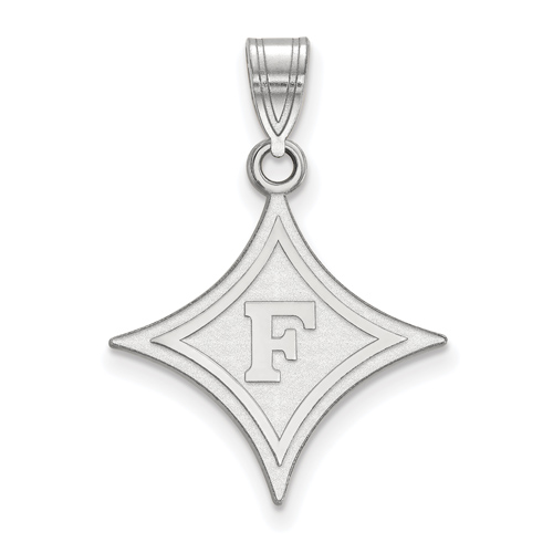 14k White Gold 3/4in Furman University Diamond Pendant