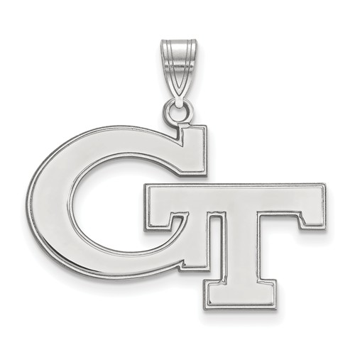 Sterling Silver Georgia Tech GT Logo Pendant 3/4in
