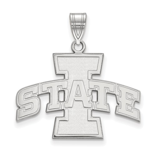 Iowa State University Pendant 3/4in 14k White Gold