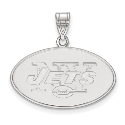Sterling Silver 5/8in New York Jets Pendant