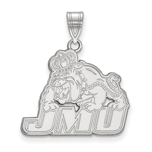 Sterling Silver 3/4in James Madison University Bulldog Pendant